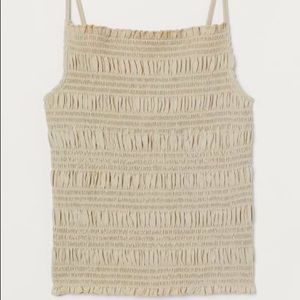 NWT H&M RUCHED TANK BEIGE SIZE MEDIUM